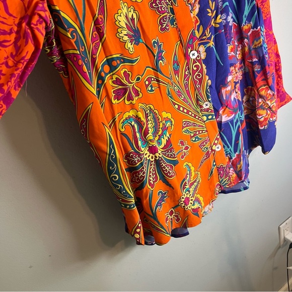 Sold Soft Surroundings Colorful Button-Up Tunic Embroidered Floral - Picture 10 of 16